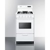 Summit Appliance Div. Summit-DLX Gas Range, Slim 20"W, Elec. Ignition, Digital Clock/Timer, Oven Window, Light WNM1307KW